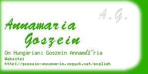 annamaria goszein business card